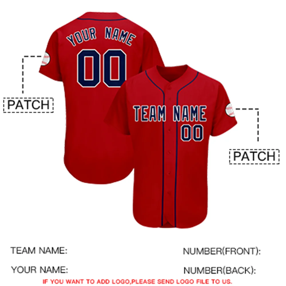 Custom Baseball Jersey Personali Sewing Your Team Name/Number/Logo Outdoor Softball Match Training Sport Shirt For Men/Youth