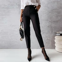 solid color trousers professional straight leg pants 2022 fashion autumn new casual womens ol commuter trousers slim pants