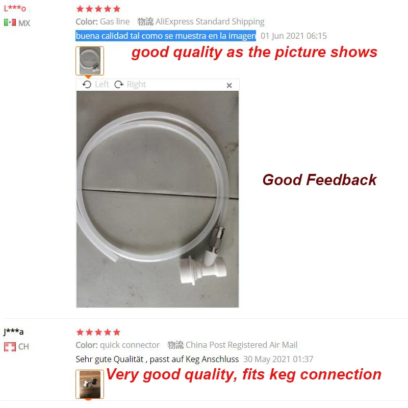 Beer Gas/Liquid Line With Push In Fitting MFL Quick Connector 5/16''(8mm) OD 1M Length Hose Ball Lock Set For Brewing | Дом и сад