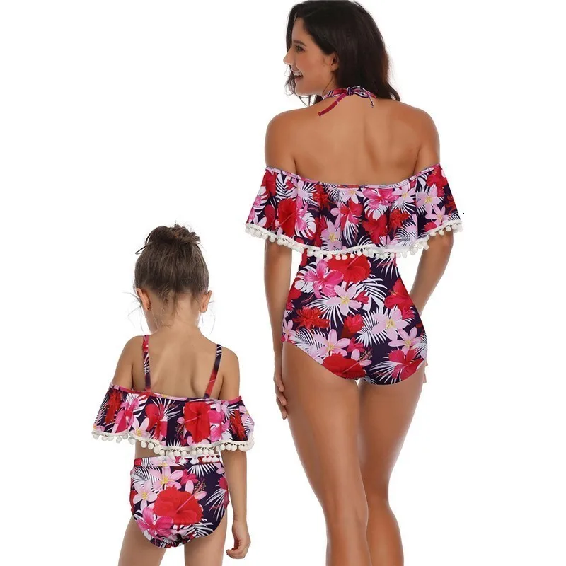 CYSINCOS/семейный купальный костюм для женщин и девочек летний купальник мамы дочки