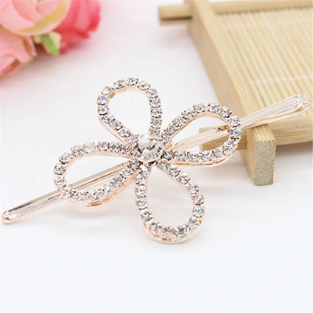 

Fashion Women Girls Alloy Hairpins Rhinestone Hollow Hair Clip Metal Barrette Wedding Party Hair Accessories