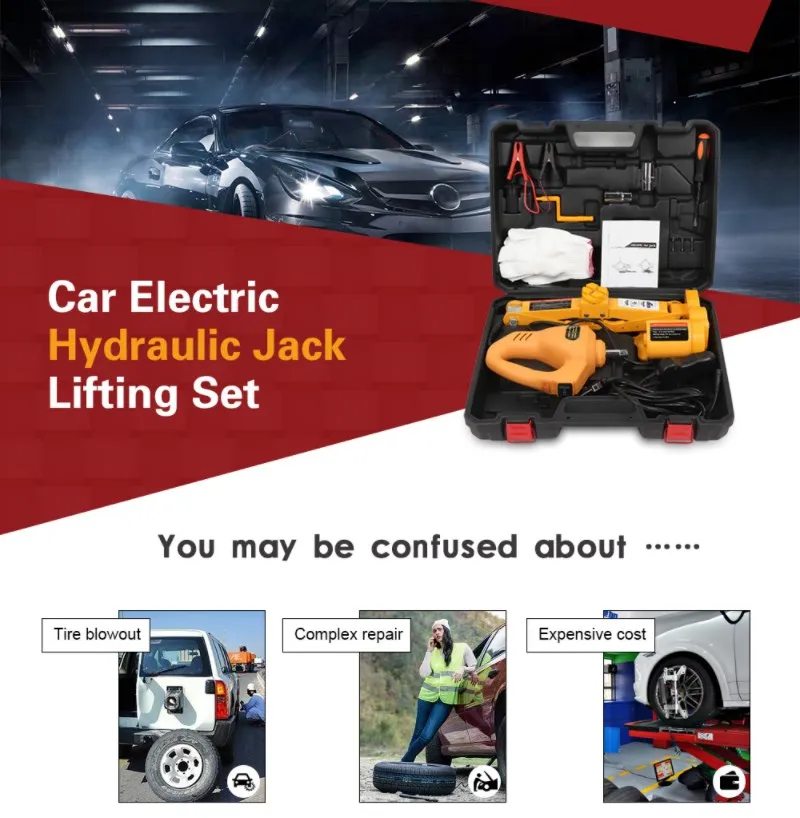 12В автомобильный подъемник гидравлический домкрат LED свет шины замена