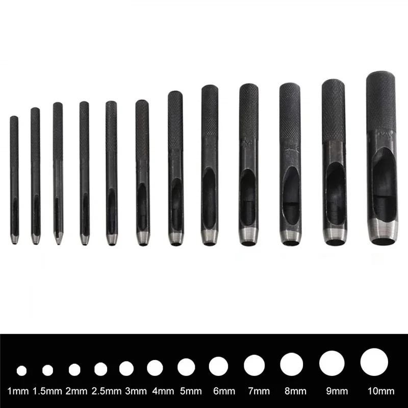 Дырокол для кожи-Круглый стальной ремесло инструмент резки ремешков часов кожи