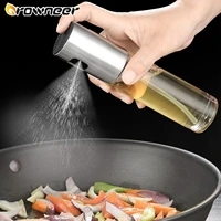 bbq oil sprayer lead free glass stainless steel oil bottle transparent liquid dispenser salad olive baking frying cooking tool