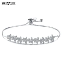 sipengjel fashion luminous flower bracelet shiny crystal adjustable bracelets for women wedding party jewelry gift 2021