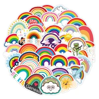 50pcs colorful anime rainbow stickers for notebooks laptop stationery sticker aesthetic scrapbooking material craft supplies