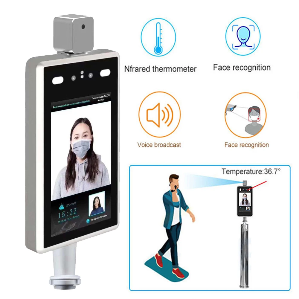 

7inch Body Temperature Facial Recognition Camera ip thermal security camera thermal Human Detect Access Control Face Recognize