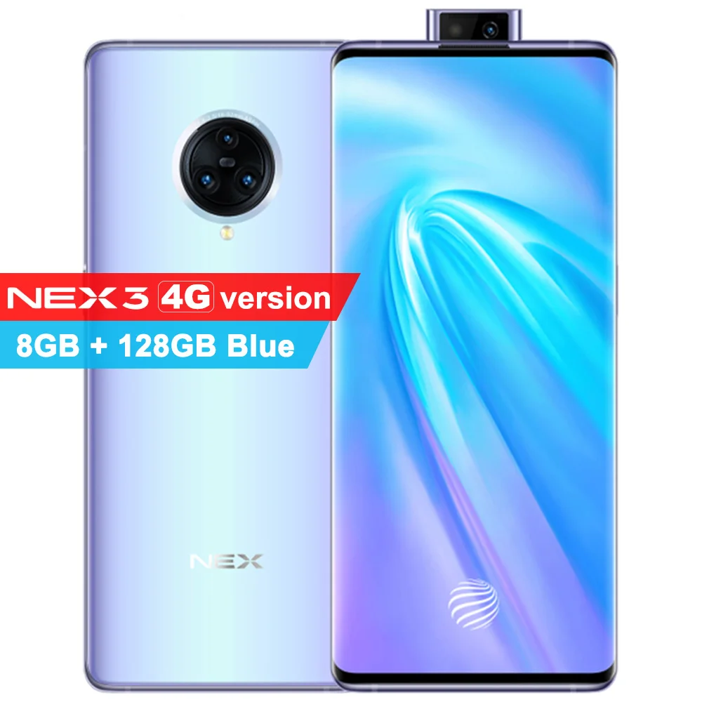 8G 128G Blue Мобильный телефон vivo NEX 3, 6,89 дюймов, 8 ГБ, 128 ГБ, Snapdraon 855 Plus, задняя камера 64 мп, фронтальная камера 16 МП, 4500 мАч, 44 Вт, мобильные телефоны - Цвет: 8G 128G Blue