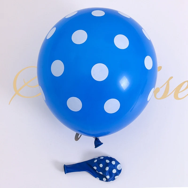 blue dot 10pcs Детские Мультяшные вечерние шары на день рождения с изображением милой пчелки, латексные шары, флаги, игрушки на день рождения детей - Цвет: blue dot 10pcs