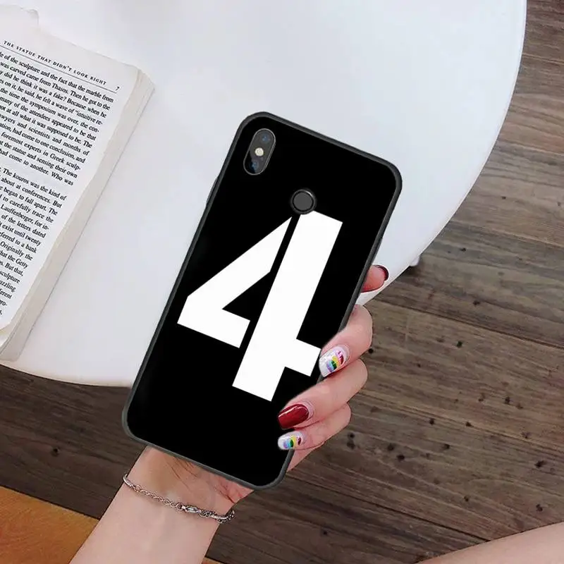 

Black letter and number pattern luxury design Phone Case shell For Xiaomi Redmi note 7 8 9 t k30 max3 9 s 10 pro lite