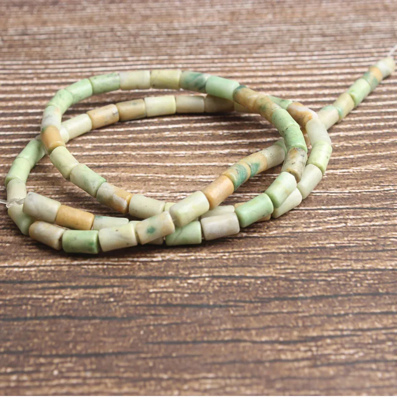 The bamboo tree Lan Li, модные ювелирные изделия, 6x3 мм, разноцветные натуральные цилиндрические камни, бусины, сделай сам, женский браслет, ожерелье, серьги-гвоздики и аксессуары - Цвет: The bamboo tree