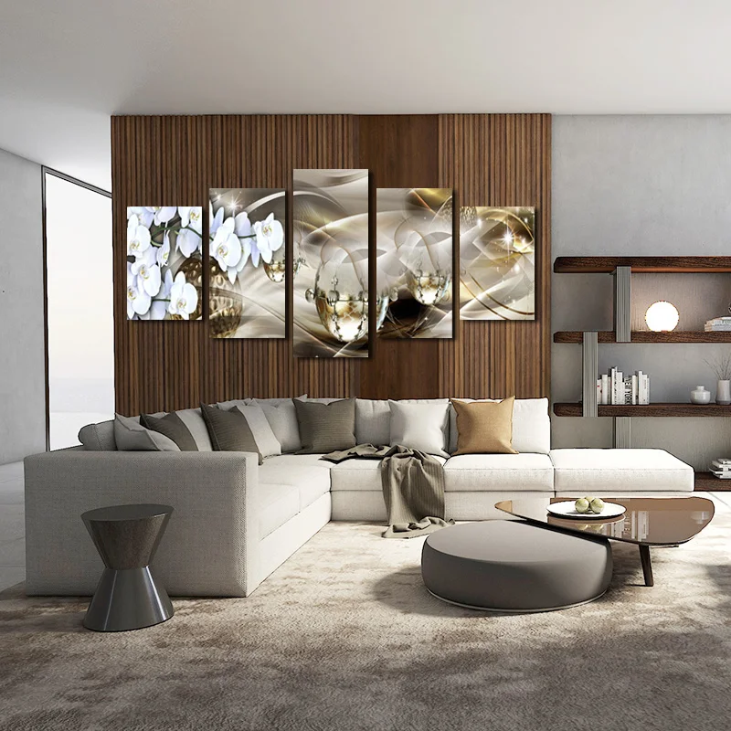 

Beautiful 5pcs flower poster canvas painting HD printing painting wall pictures for living room living room decoration wall art