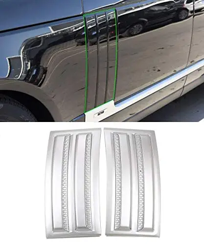 

ABS Black Silver Car Side Door Fender Air Vents Trim for Land Rover Range Rover Vogue SVO 2014-2018