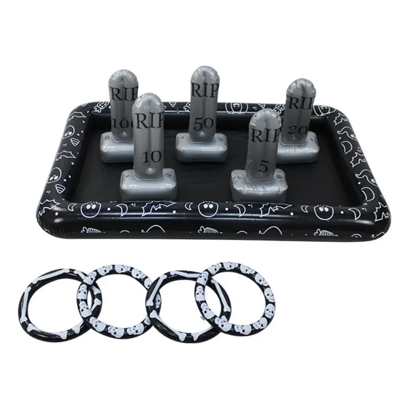 

Inflatable Tombstone Headstone Ring Toss Game Halloween Party Props for Children XXFE