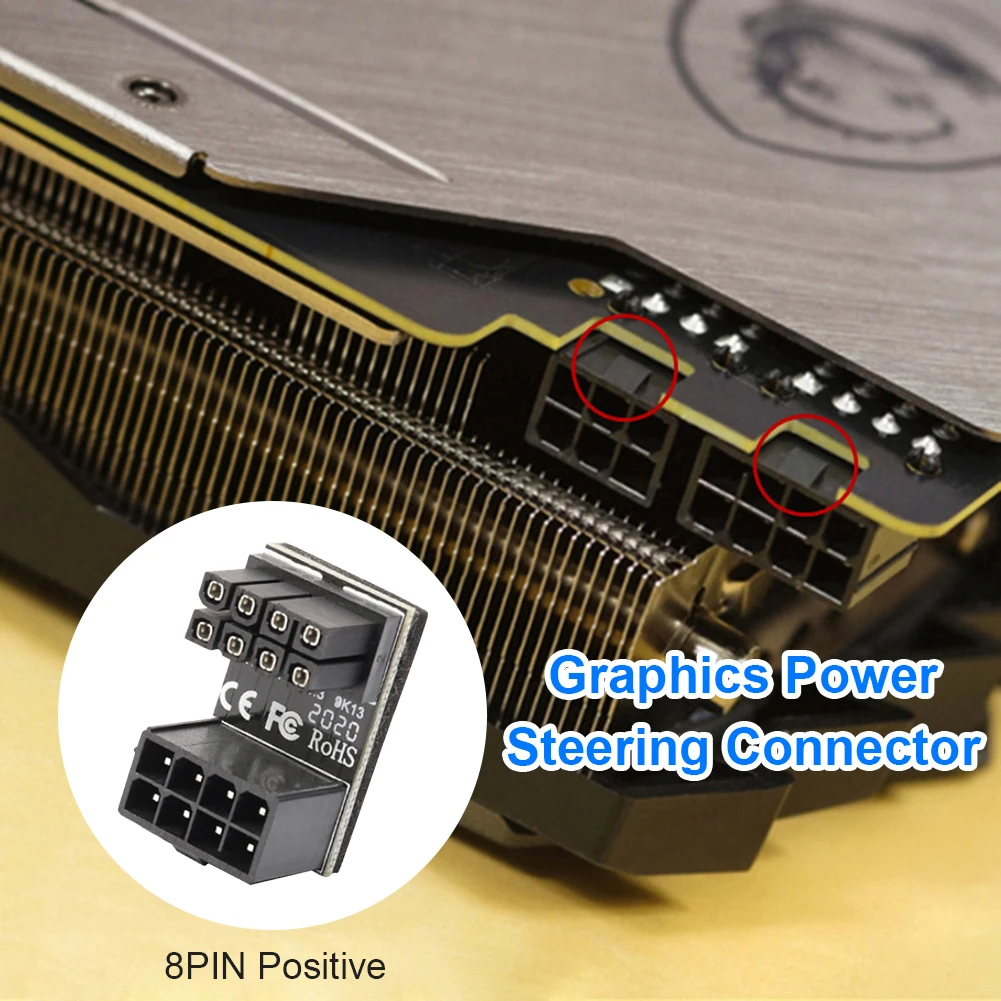 Адаптер питания ATX 6 8 контактов гнездо-штырь Угловая головка вращение на 180