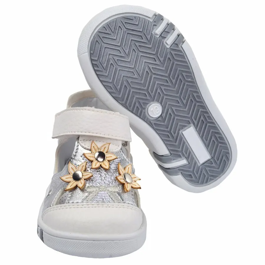 

Children Shoes Cute Bebe Kiko Lf 2211-16 Orthopedic Girl First Step Shoes Sandals White Silver