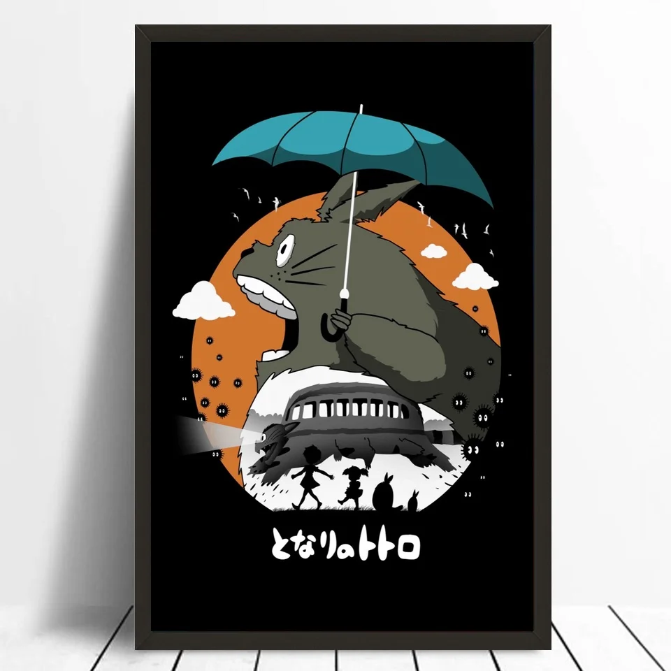 Минималистичный плакат Мой сосед Тоторо аниме художественный холст настенная