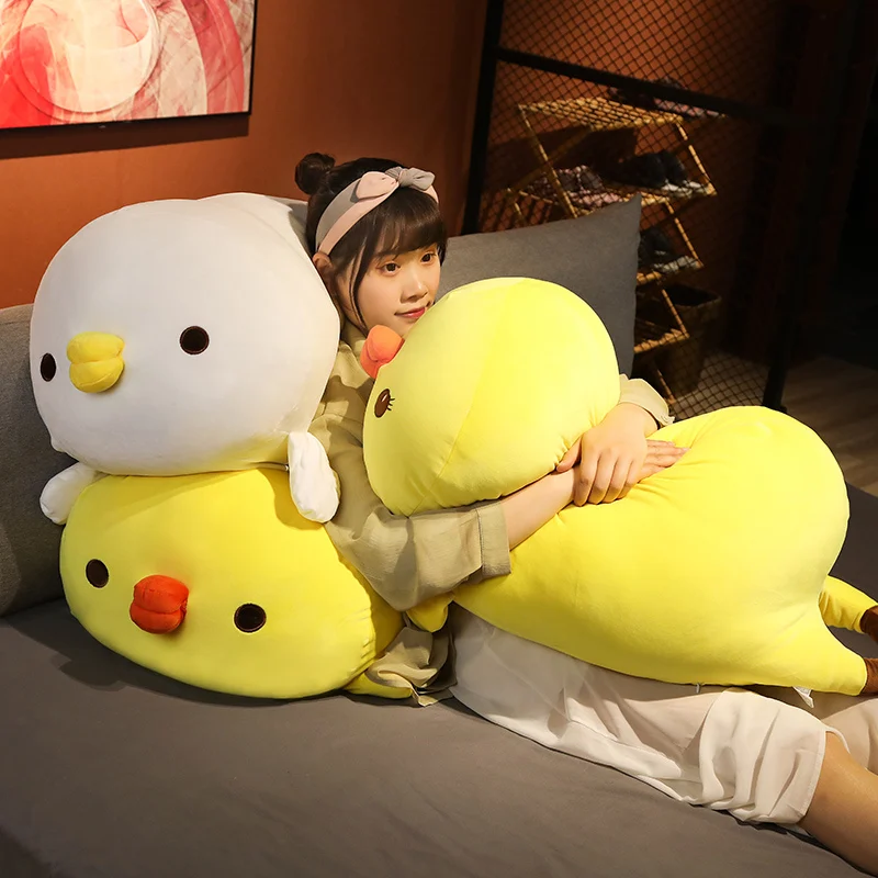 

25-90cm Super Soft Yellow Chicken Plush Toys Kawaii Stuffed Animals Pillow Plushie Fowl Cute Plush Chicken Toys for Girls Gift