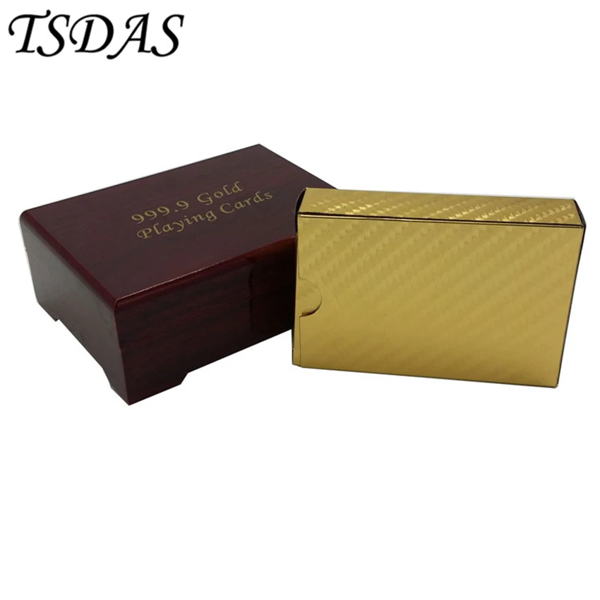 Чистый нормальный дизайн 24K новые игральные карты Позолоченные w/ 52 & 2 Jokers