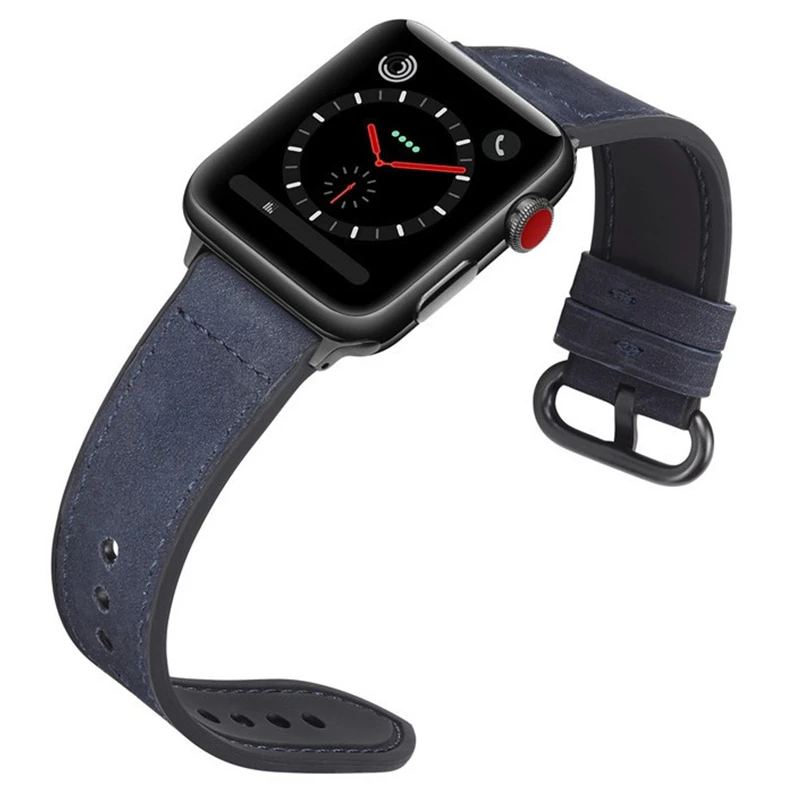 Ремешок кожаный для iWatch band 42 мм 44 совместим с apple watch series 5 4 3 40 38 мм|Ремешки часов| |