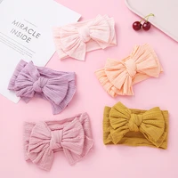 cute wide nylon headbands for baby girls bowknot elastic cable knit headwear hair bows gifts headwarp hair accessories 2021