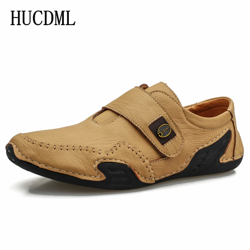 Туфли HUCDML мужские из натуральной кожи повседневные Мягкие Мокасины для вождения