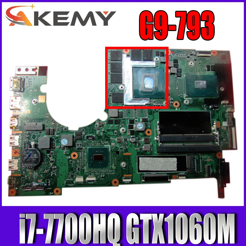 

MU5DC/CH7DC for ACER Predator 17 G9-793 G9-593 NBQ1T11001 Laptop Motherboard CPU i7 7700HQ GPU GTX1060M Test OK Mainboard