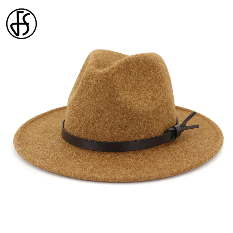 FS Мужские фетровые шляпы бежевого и белого цветов шерсть фетровая шляпа женская
