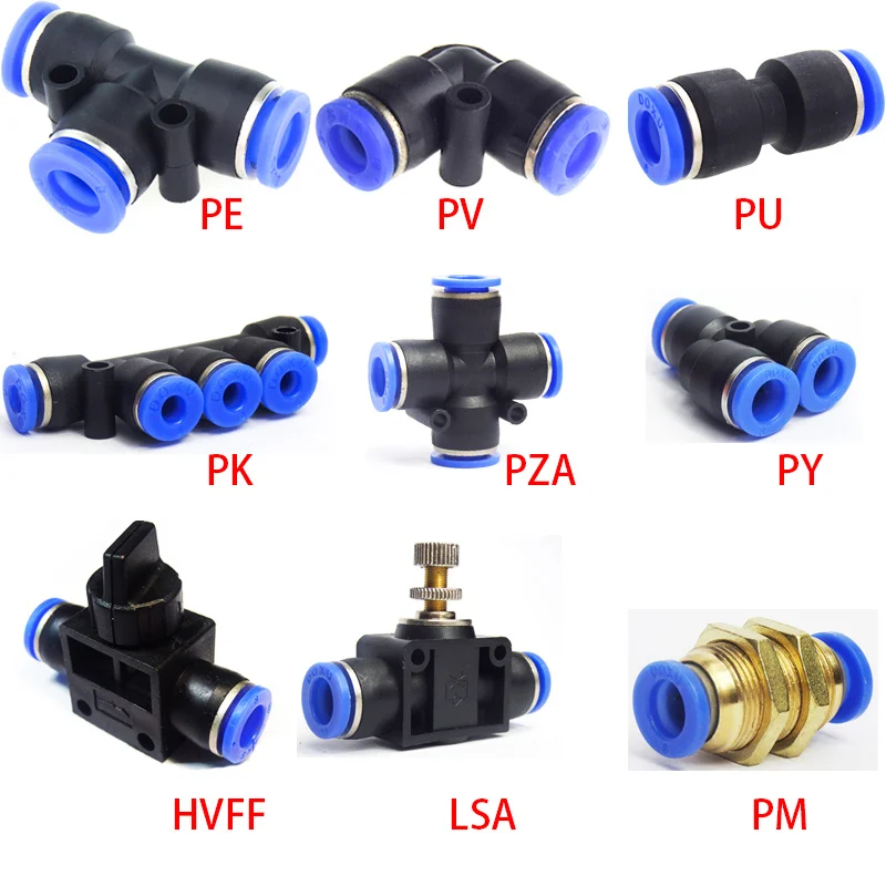 

1PCS PE PV PU PK PZA PY HVFF LSA PM Series Pneumatic Fitting Pipe Connector Tube Air Quick Fitting 4mm 6mm 8mm 10mm 12mm 14mm 16