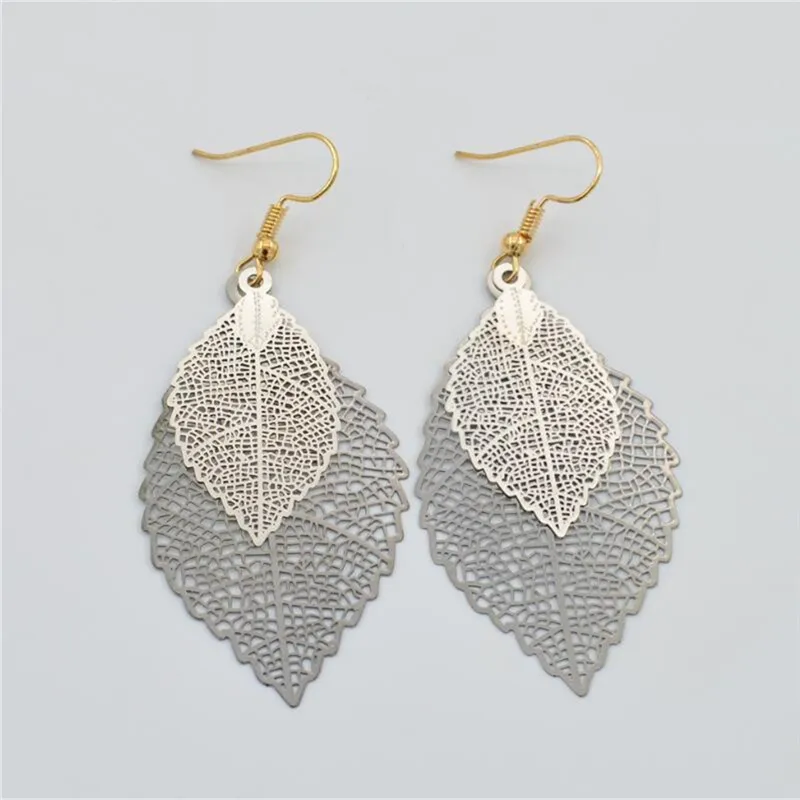Женские серьги в виде листьев уникальные большие натуральных Подарочная