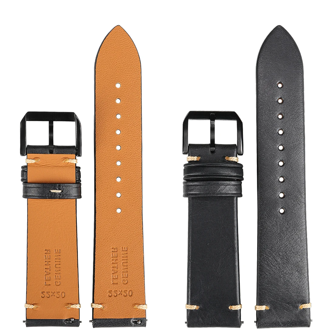 Quick Release Cowhide Watchbands 20mm 22mm Genuine Leather Vintage Wrist Strap Belt For Samsung Galaxy Watch 46mm Bracelet