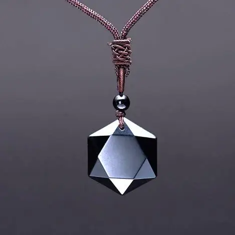 Женский и мужской кулон с натуральным камнем из бирюзы кварца обсидиана ожерелья