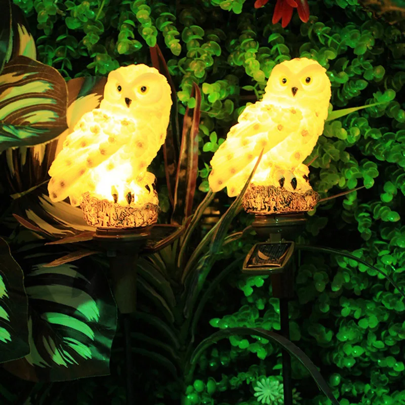 

Novelty Led Solar Powered Garden Lights Waterproof Owl Lawn Light Night Lights Ornament Animal Bird Outdoor LED Decor Sculpture