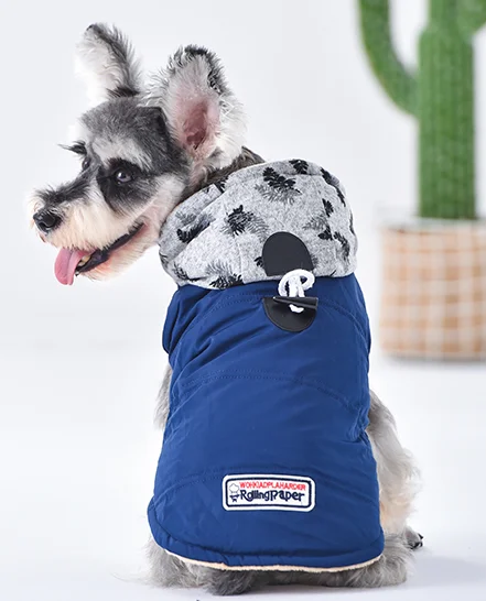 Blue Дизайнерские зимние шляпы одежда маленькая собака Оранжевый Синий XS XXL Pet Теплый наряд для кошки Щенок питбуль-терьера такса куртка одежда поставки - Цвет: Blue