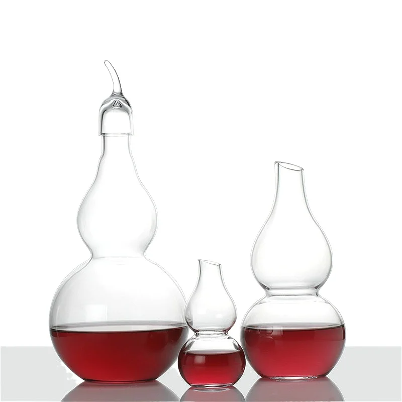 

480-870ml Creative Gourd Shape Wine Decanter Interesting Lead-Free Glass Wine Jug Home Bar Gift Drinkware Wine Pot