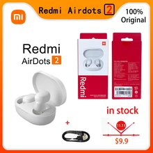 Original Xiaomi Redmi Airdots 2 TWS Wireless Earphone Bluetooth Headphones AI Control Gaming Headset with Mic Bluetooth Earbuds
