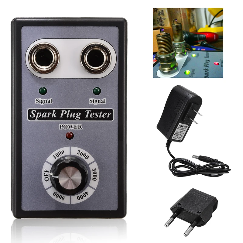 

1pc Auto Dual Hole Car Spark Plug Tester Ignition Plug Analyzer Diagnostic Tool Detector Accessories