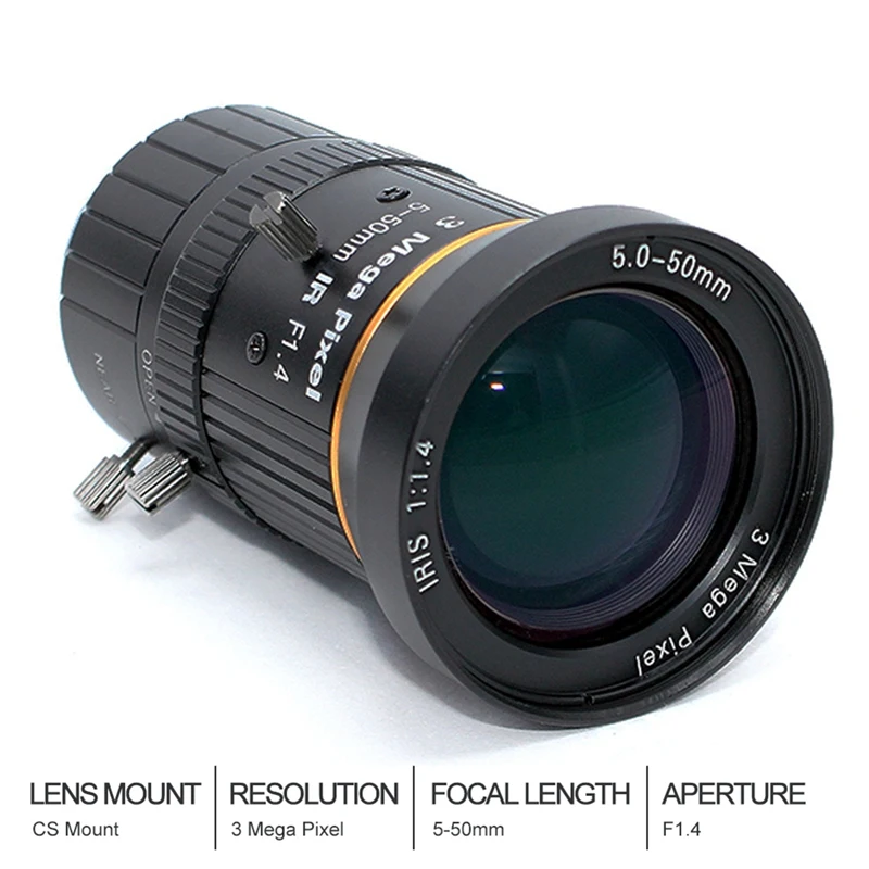 1/2. 5-дюймовый 3MP 5-50 мм C-Mount Zoom Lens для IMX477 Raspberry Pi HQ Camera с фотоадаптером | Компьютеры и
