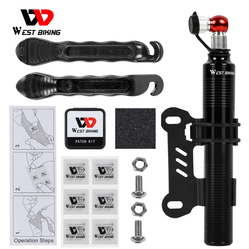 WEST BIKING Портативный велосипед насос Велоспорт шины рычаг патч набор инструментов