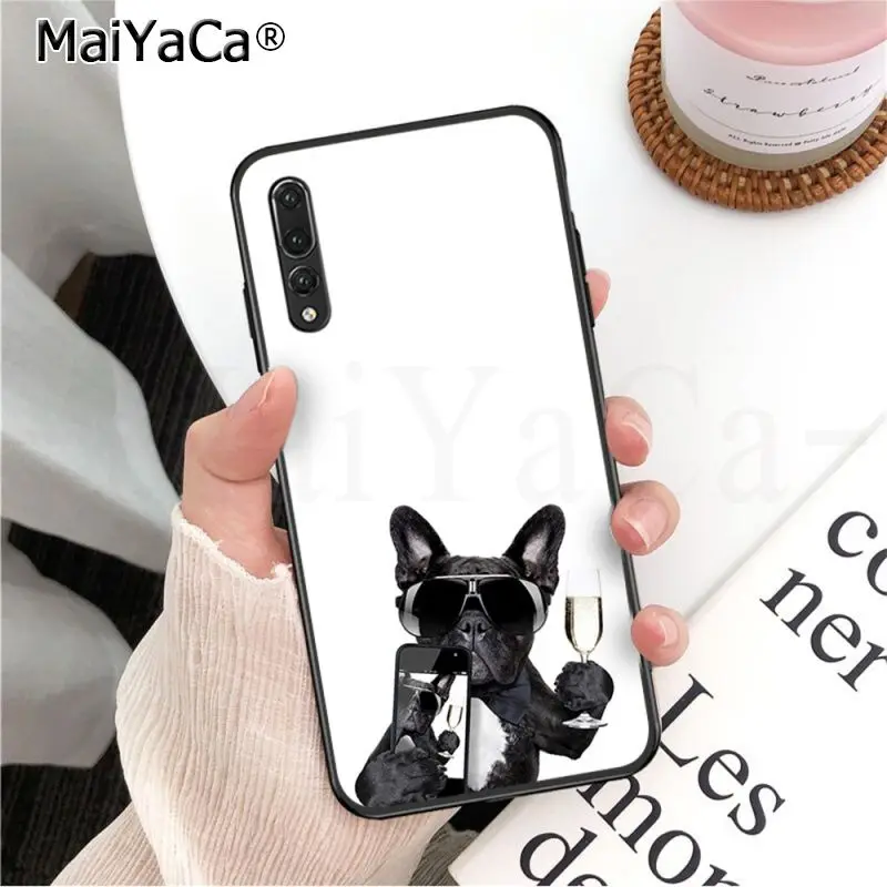 Мягкий черный чехол для телефона MaiYaCa с изображением французского Щенка Мопса