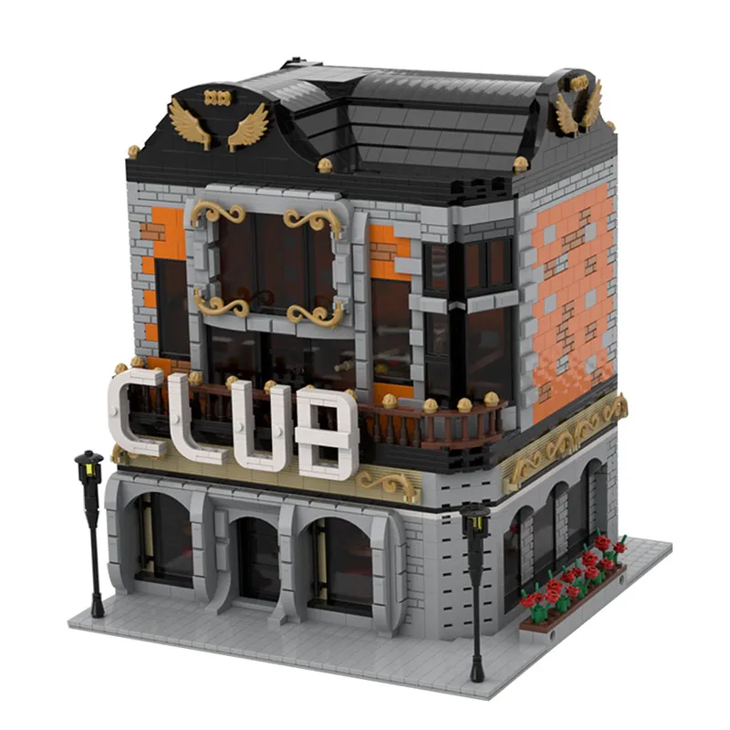 

Kids DIY City Street View Set Modular Architecture Bricks MOC Club Model Creator Expert Building Blocks Toys Xmas Children Gifts