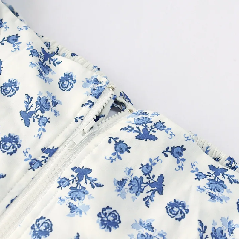 

sweet girl slim puff sleeve tees croptop female floral print elegant hollow out tshirt sexy vacation tank top