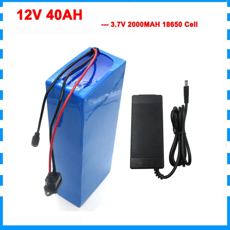 Таможенный сбор 500W 12 V 40AH Батарея 12 V 40000 мА/ч, литий Батарея для детей возрастом от 12 V 3S Перезаряжаемые Батарея 12,6 V 5A зарядное устройство