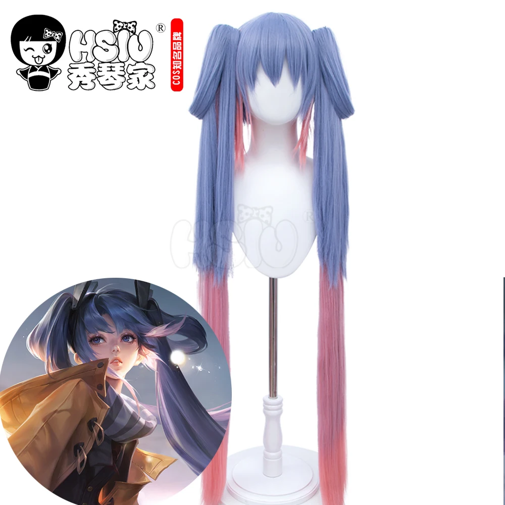 

Сю игра King of Glory Косплей кожи Sun Shangxiang парик для косплея Градиент двойной хвост длинные волосы