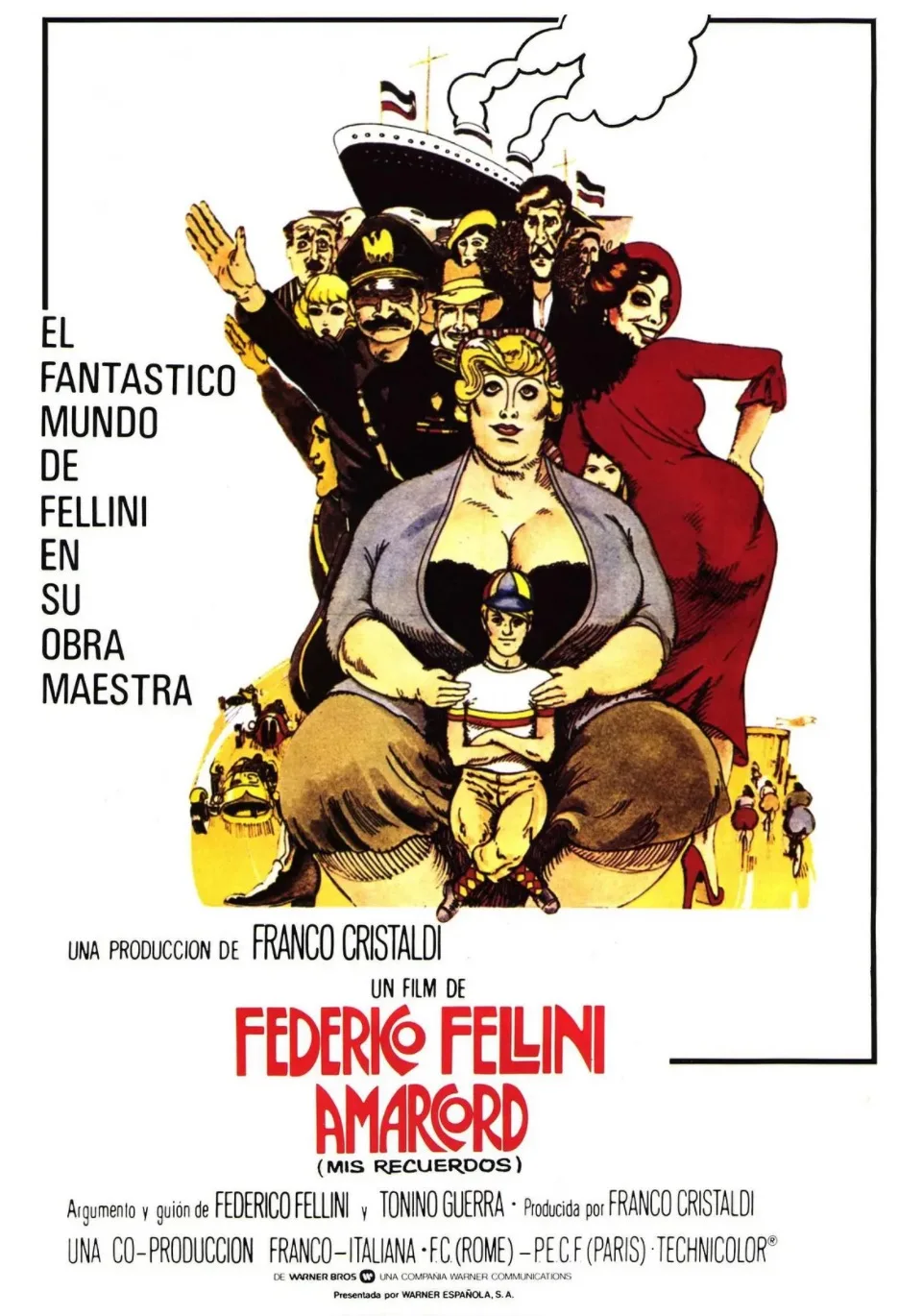 Я помню что итальянский фильм Amarcord ферико Феллини 1973 декоративный плакат