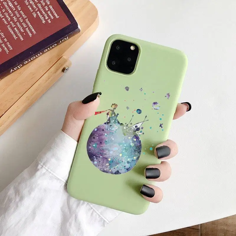 

French cartoon Little Prince story book Phone Case Candy Color for iPhone 6 7 8 11 12 s mini pro X XS XR MAX Plus