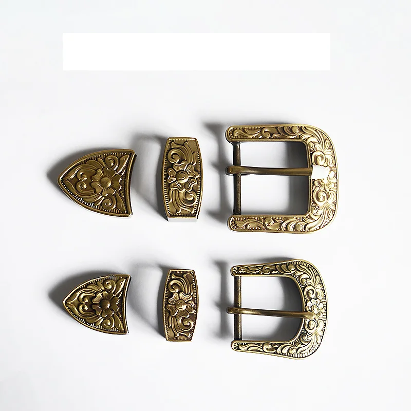 Brass Meetee 1 комплект(3 шт.) 35/40 мм твердая латунь высокое качество Резные булавки с ремешками и пряжками; джинсы аксессуары DIY LeatherCraft фурнитура Декор - Цвет: Brass