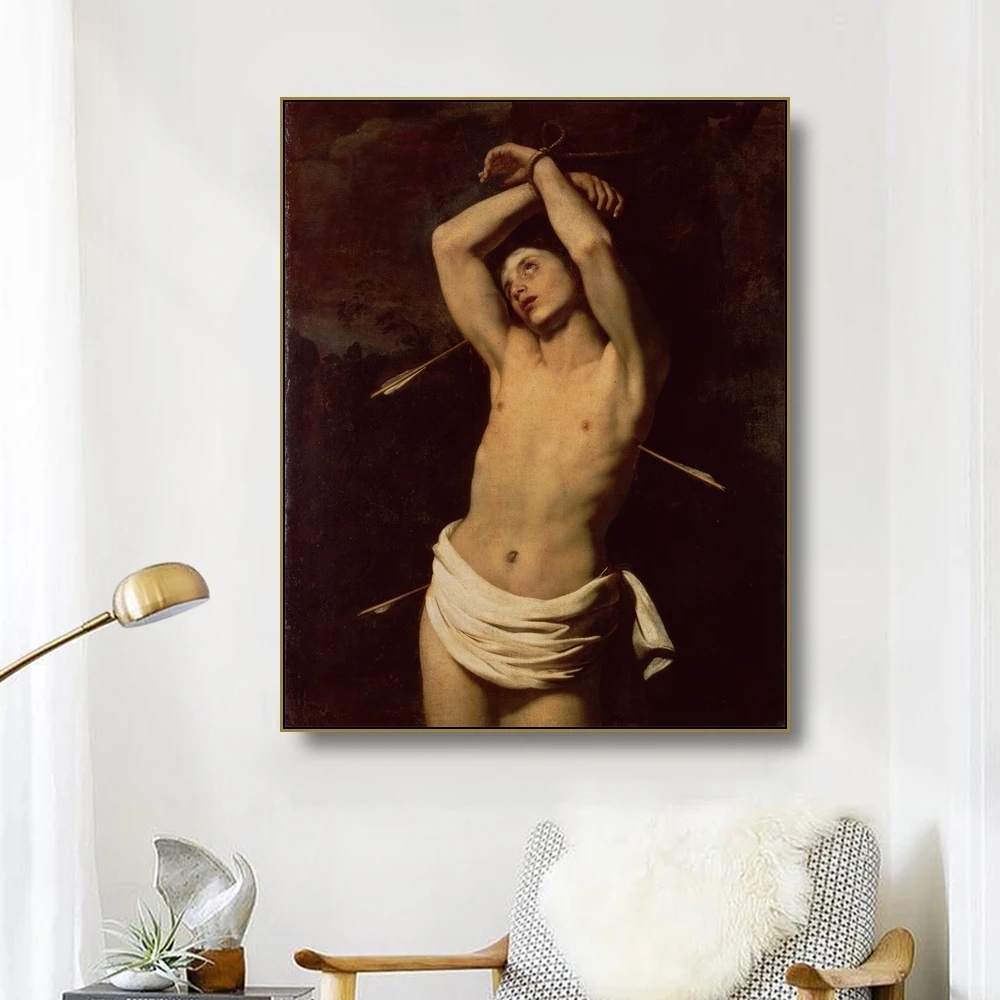 

Canvas Oil Painting 《San Sebastian》Nicolas Regnier World Famous Poster Picture Wall Decor Modern Home Decoration For Living room