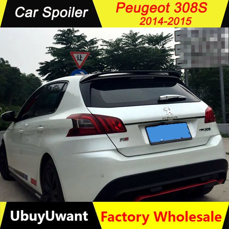 

UBUYUWANT для Peugeot 308 спойлер высокое качество АБС пластик автомобильное украшение в виде хвостового крыла задний спойлер багажника для Peugeot 308 ...