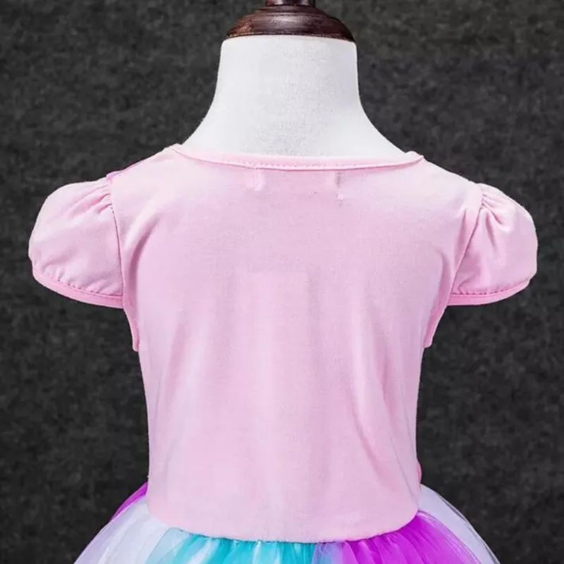 Bibihou First Birthday Girls Clothing vaiana Summer Princess Clothes Moana Cartoon Tulle Tutu Dresses Rainbow Handmade | Детская одежда